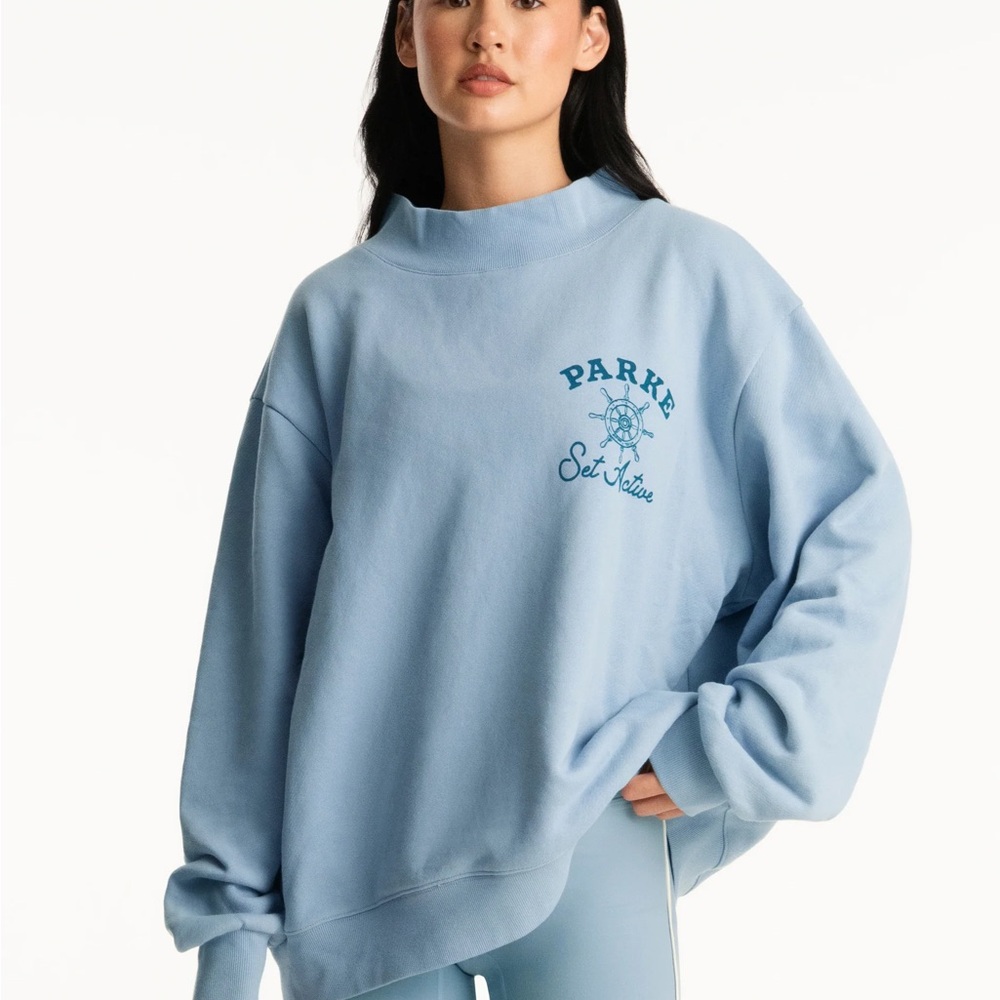 PARKE Light Blue Oversized Crewneck Sweatshirt